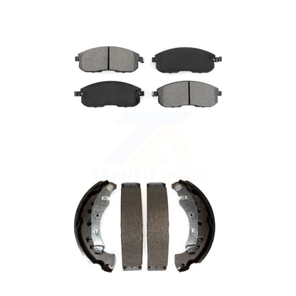 Semi-Metallic Brake Pads & Drum Shoes Front Rear Kit For 2013-2019 Nissan Sentra
