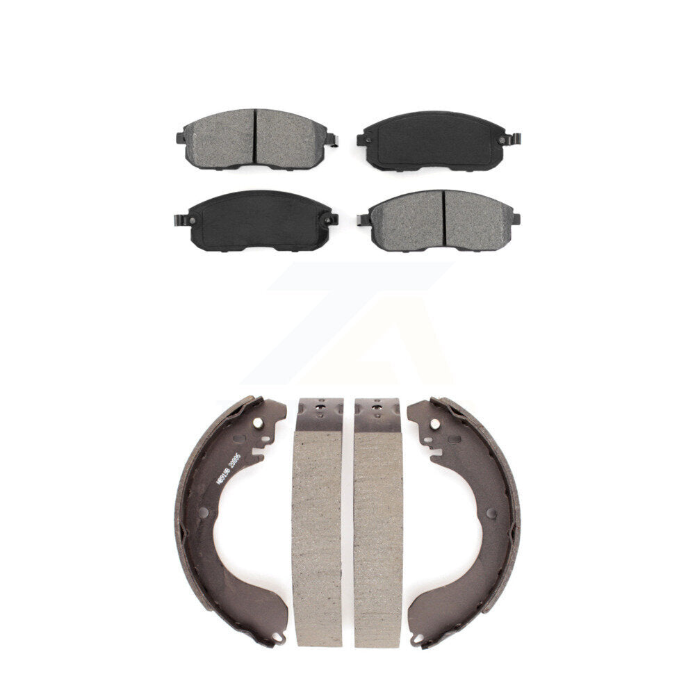 Semi-Metallic Brake Pads & Drum Shoe Front Rear Kit For Nissan Versa Sentra Cube