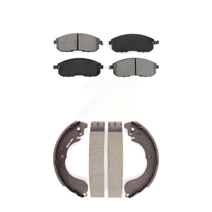 Semi-Metallic Brake Pads & Drum Shoe Front Rear Kit For Nissan Versa Sentra Cube