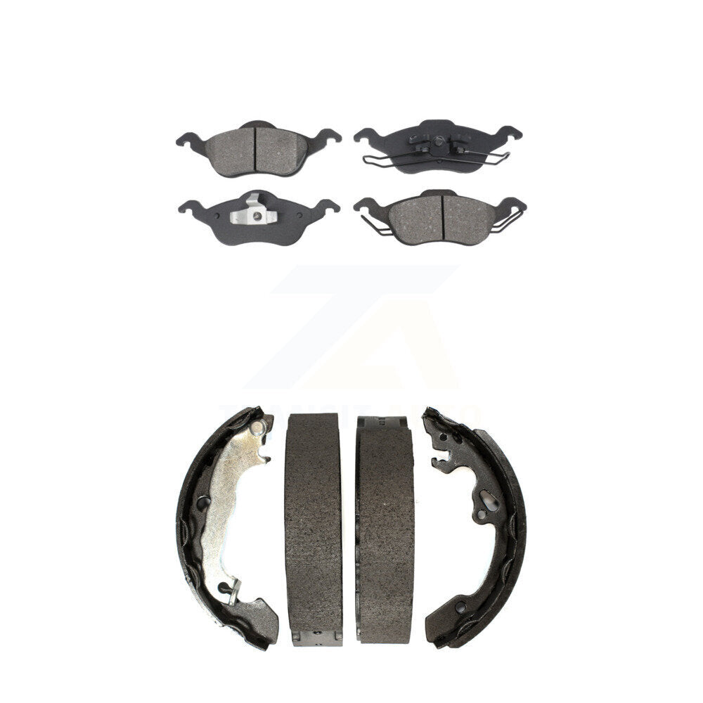 Semi-Metallic Brake Pads And Drum Shoes Front Rear Kit For Ford Focus