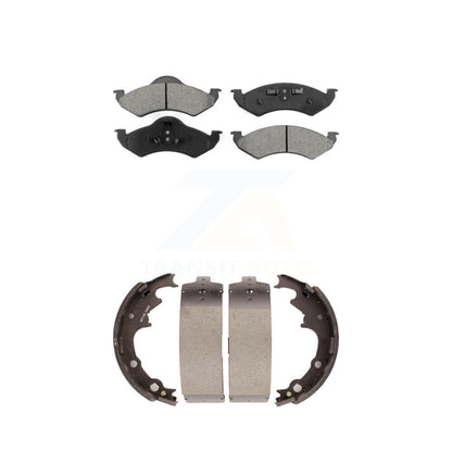Semi-Metallic Brake Pads And Drum Shoes Front Rear Kit For Dodge Dakota