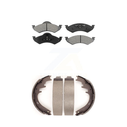 Semi-Metallic Brake Pads And Drum Shoes Front Rear Kit For Dodge Dakota Durango