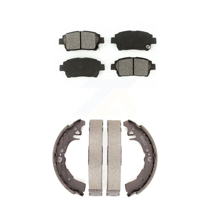 Semi-Metallic Brake Pads And Drum Shoes Front Rear Kit For 2001-2005 Toyota Echo