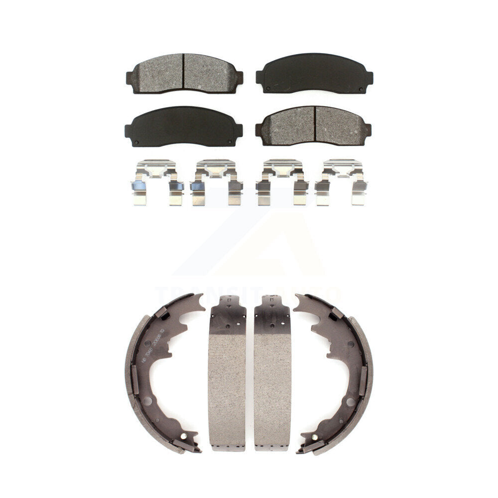 Semi-Metallic Brake Pads & Drum Shoes Front Rear Kit For Ford Ranger Mazda B4000