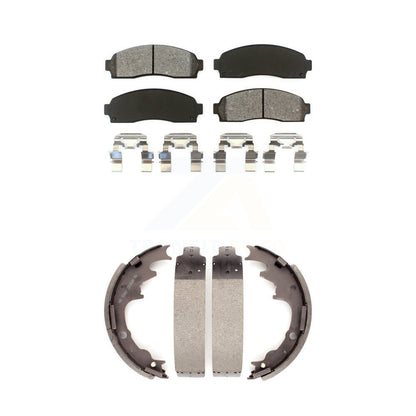 Semi-Metallic Brake Pads & Drum Shoes Front Rear Kit For Ford Ranger Mazda B4000