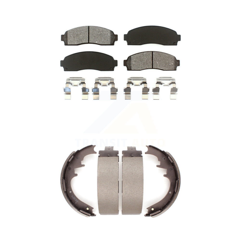 Semi-Metallic Brake Pads & Drum Shoes Front Rear Kit For Ford Ranger Mazda B4000