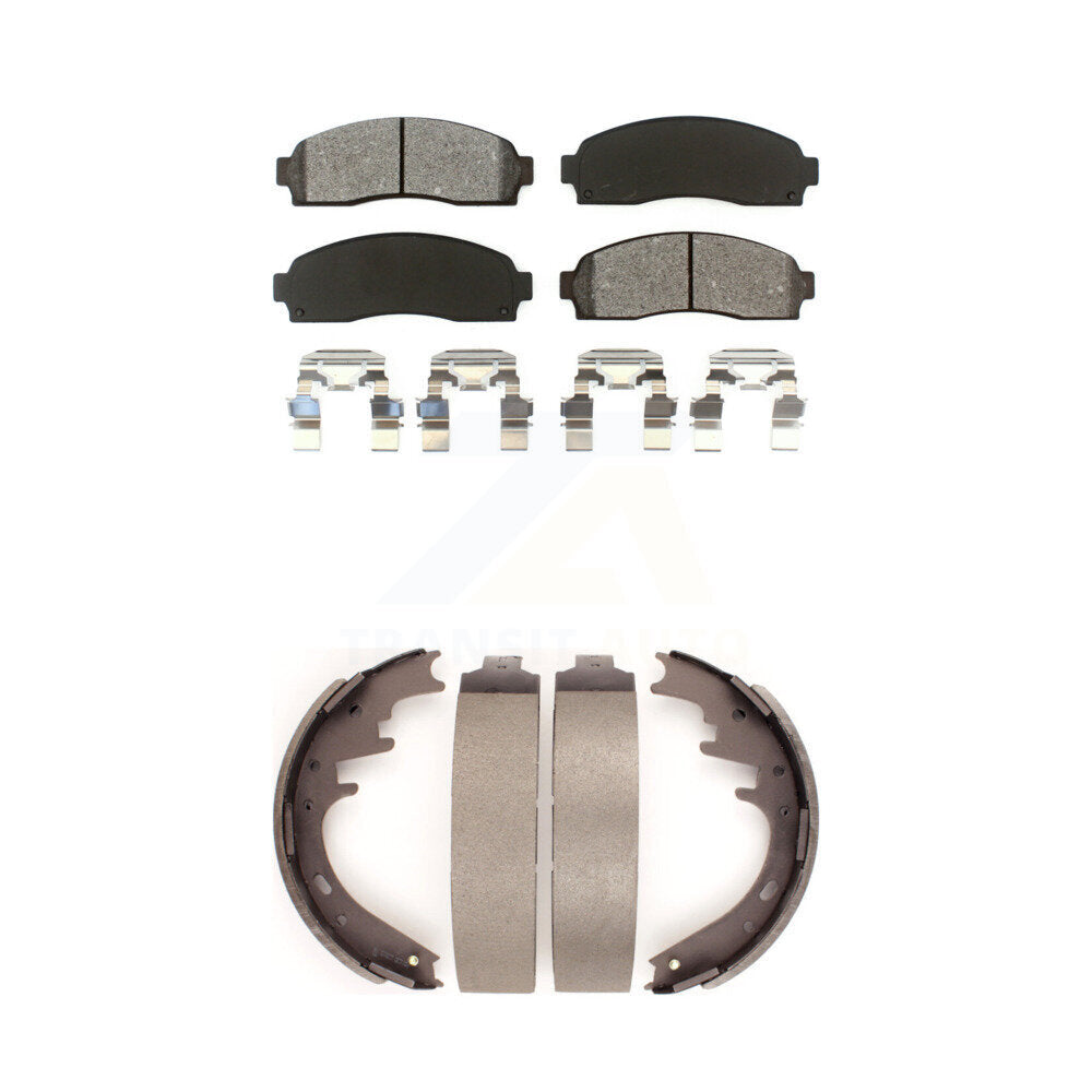 Semi-Metallic Brake Pads & Drum Shoe Front Rear Kit For Ford Explorer Sport Trac