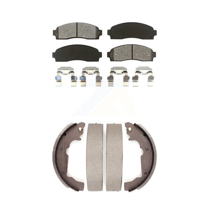 Semi-Metallic Brake Pads And Drum Shoes Front Rear Kit For Saturn Vue Chevrolet