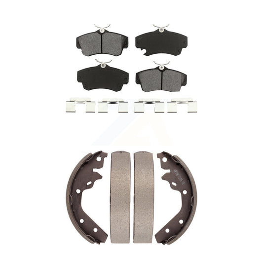 Semi-Metallic Brake Pads Drum Shoe Front Rear Kit For 2003-2005 Dodge Neon SRT-4