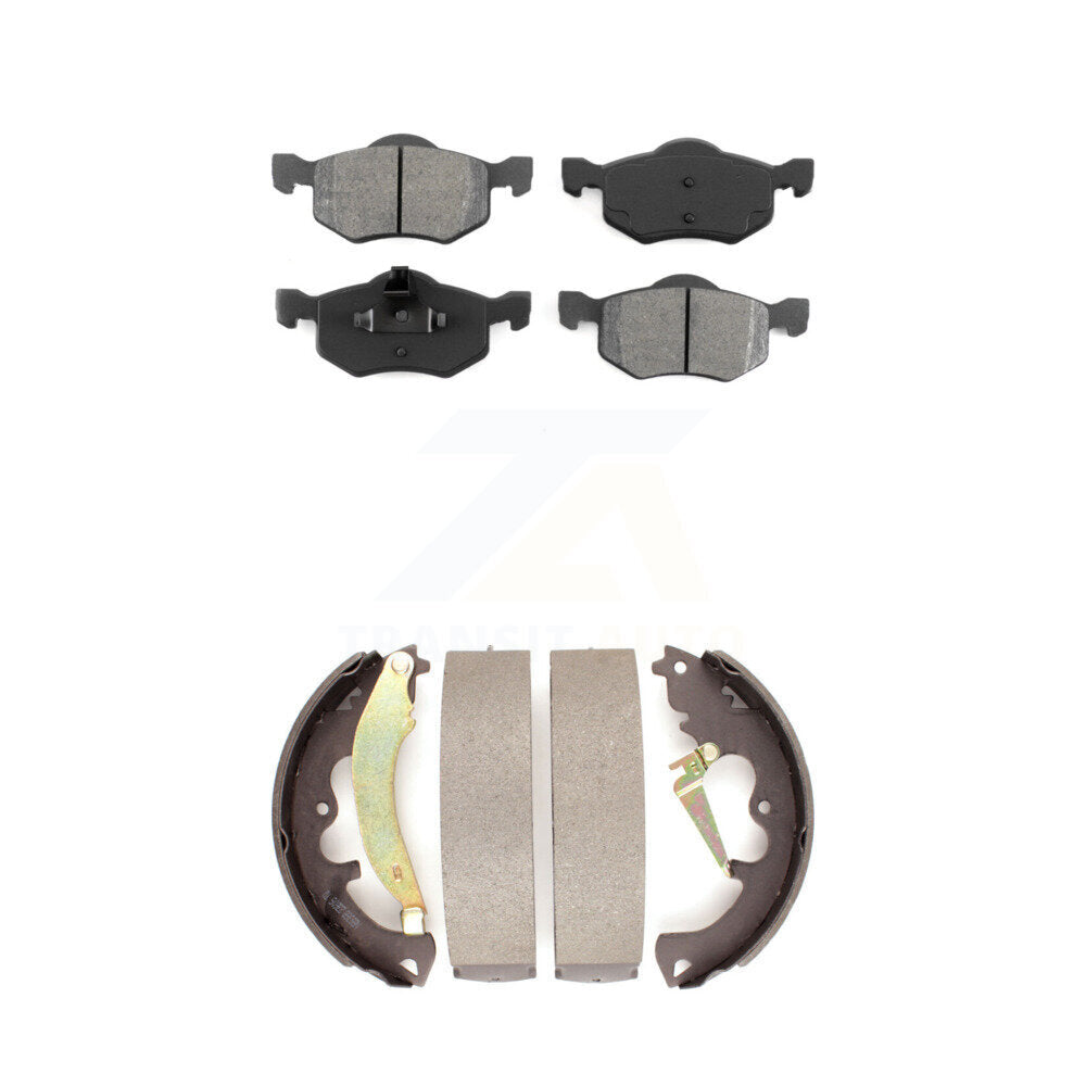 Semi-Metallic Brake Pads & Drum Shoe Front Rear Kit For 2007 Ford Escape Mercury
