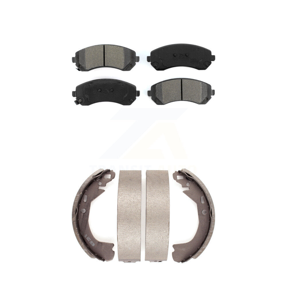 Semi-Metallic Brake Pads Drum Shoes Front Rear Kit For Pontiac Montana Chevrolet