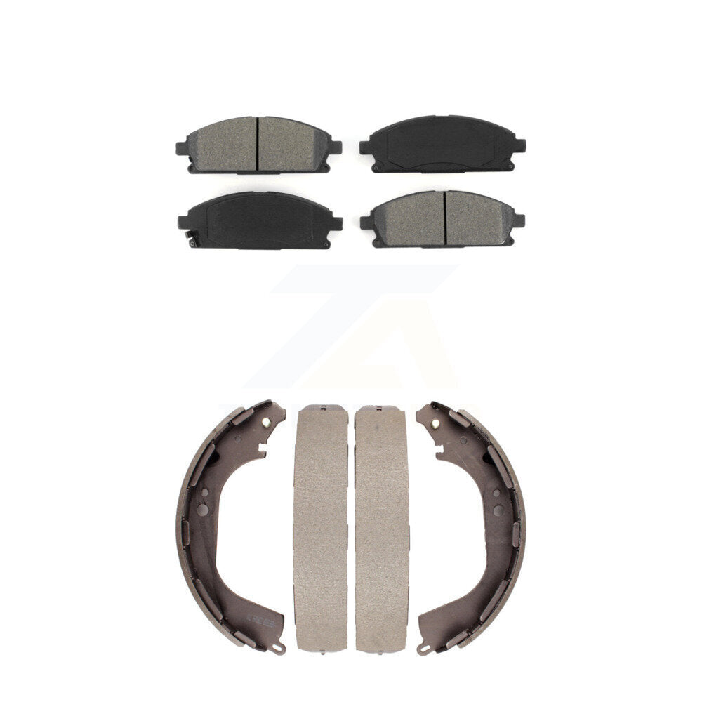 Semi-Metallic Brake Pads Drum Shoe Front Rear Kit For Nissan Pathfinder INFINITI
