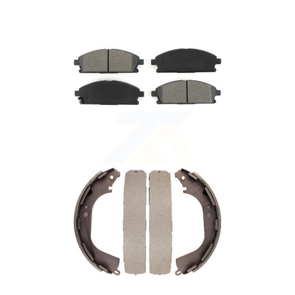 Semi-Metallic Brake Pads Drum Shoe Front Rear Kit For Nissan Pathfinder INFINITI