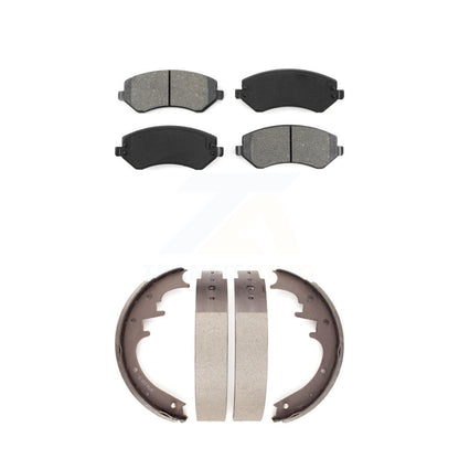 Semi-Metallic Brake Pads And Drum Shoes Front Rear Kit For 2002 Jeep Liberty