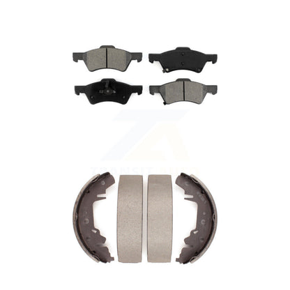 Semi-Metallic Brake Pads Drum Shoe Front Rear Kit For Dodge Caravan Grand Town &