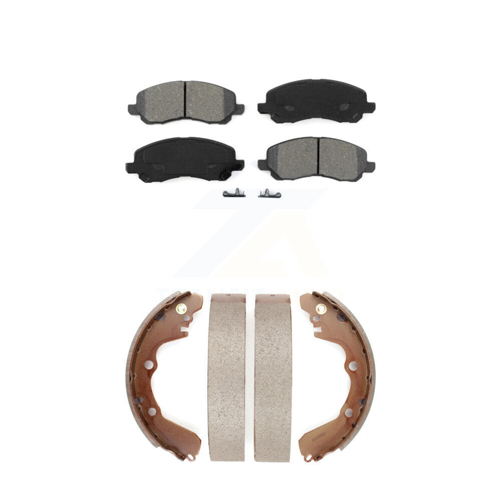 Semi-Metallic Brake Pads & Drum Shoe Front Rear Kit For Chrysler Sebring Eclipse