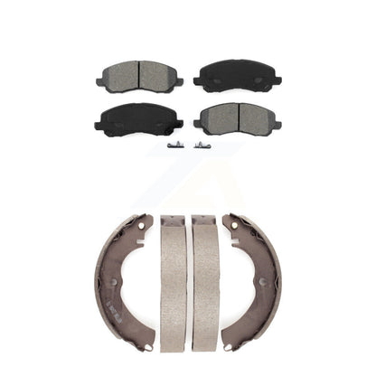 Semi-Metallic Brake Pads And Drum Shoes Front Rear Kit For Mitsubishi Lancer