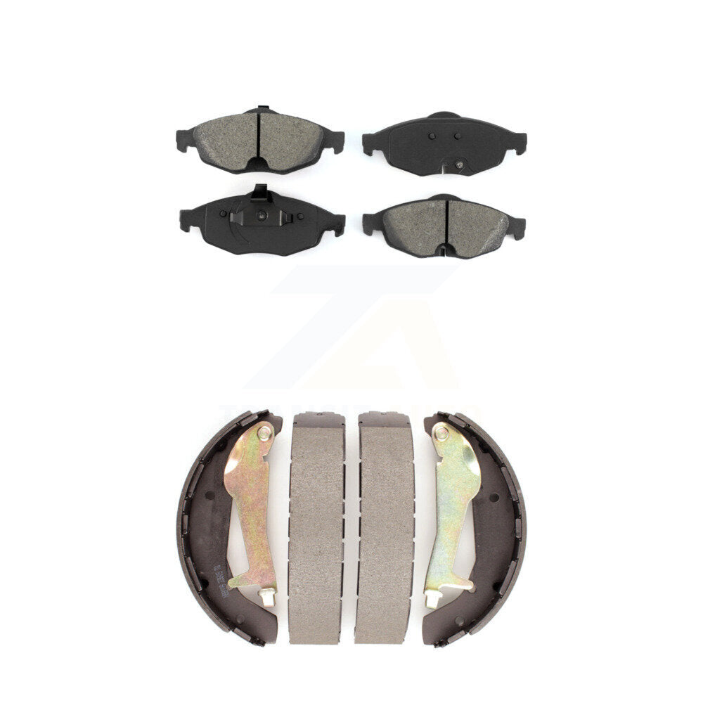 Semi-Metallic Brake Pads And Drum Shoe Front Rear Kit For Chrysler Sebring Dodge