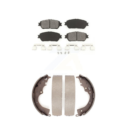 Semi-Metallic Brake Pads & Drum Shoes Front Rear Kit For 2004-2010 Toyota Sienna