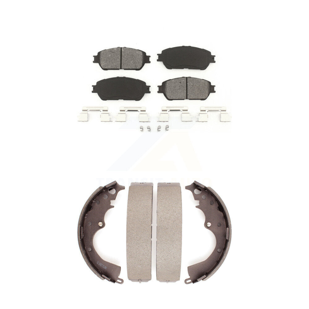 Semi-Metallic Brake Pads And Drum Shoes Front Rear Kit For Toyota Tacoma