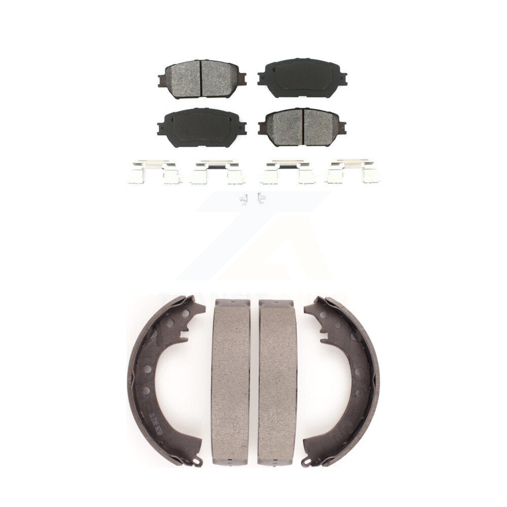 Semi-Metallic Brake Pads And Drum Shoes Front Rear Kit For Toyota Camry