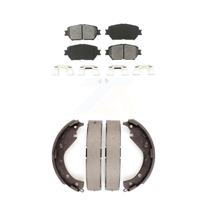 Semi-Metallic Brake Pads And Drum Shoes Front Rear Kit For Toyota Camry