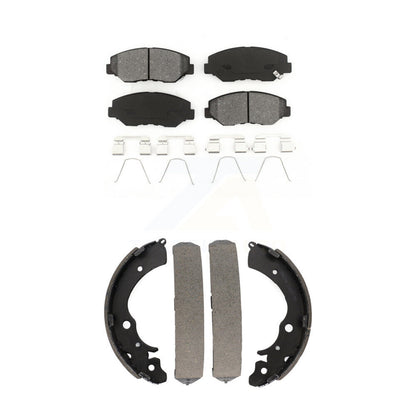 Semi-Metallic Brake Pads And Drum Shoes Front Rear Kit For Honda Accord Fit