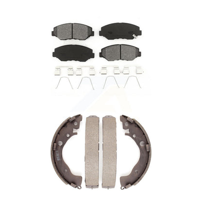 Semi-Metallic Brake Pads And Drum Shoes Front Rear Kit For Honda Civic