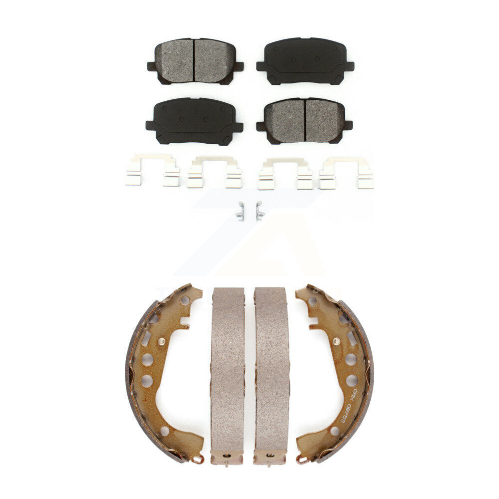 Semi-Metallic Brake Pads And Drum Shoes Front Rear Kit For Toyota Corolla