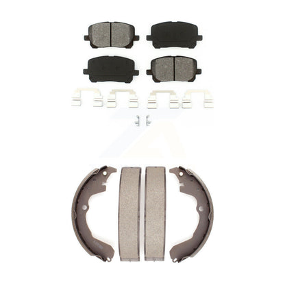 Semi-Metallic Brake Pads Drum Shoe Front Rear Kit For Toyota Matrix Pontiac Vibe