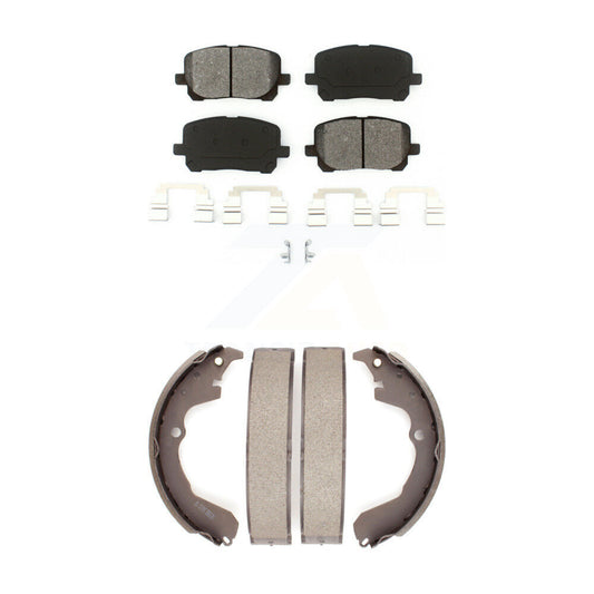 Semi-Metallic Brake Pads Drum Shoe Front Rear Kit For Toyota Matrix Pontiac Vibe