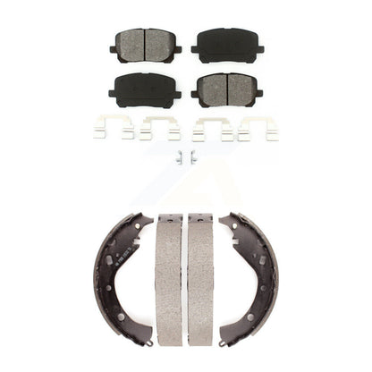Semi-Metallic Brake Pads Drum Shoe Front Rear Kit For Toyota Matrix Pontiac Vibe