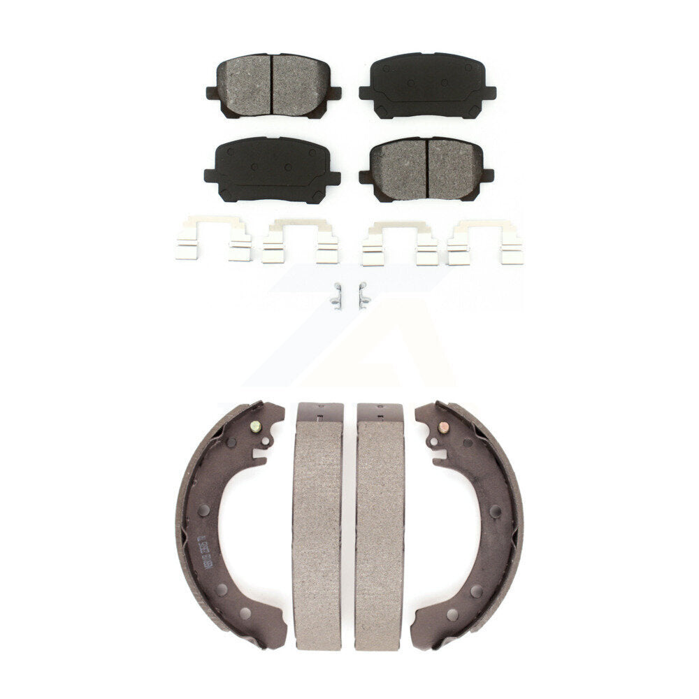 Semi-Metallic Brake Pads And Drum Shoes Front Rear Kit For Toyota Corolla