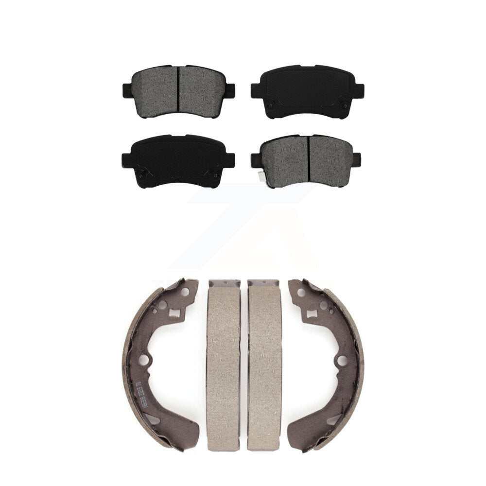 Semi-Metallic Brake Pads And Drum Shoe Front Rear Kit For 2002-2005 Suzuki Aerio