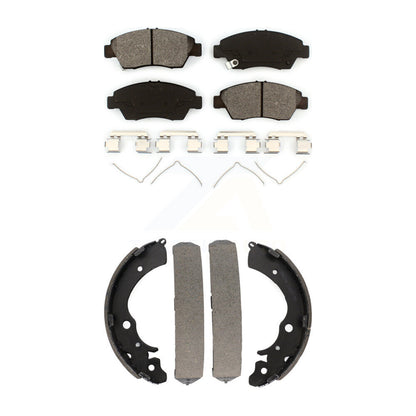 Semi-Metallic Brake Pads And Drum Shoes Front Rear Kit For Honda Civic