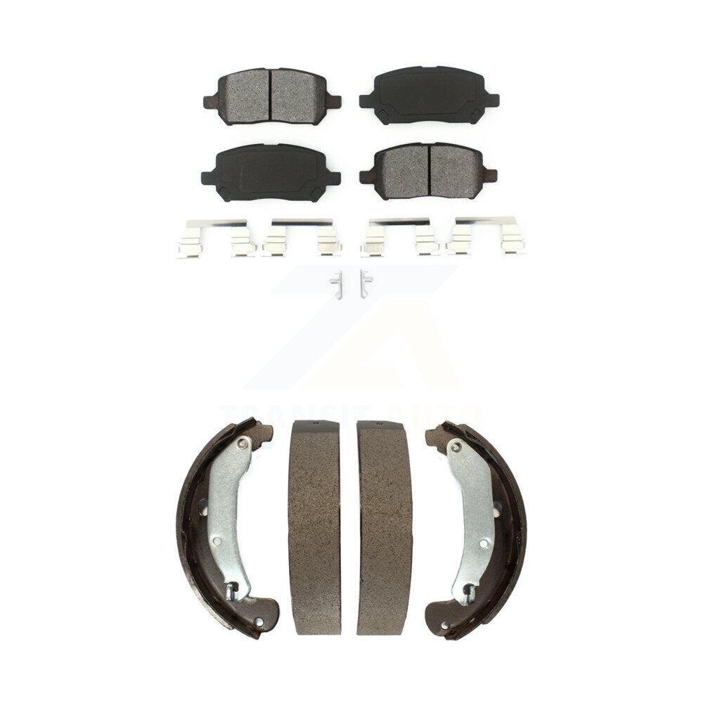 Semi-Metallic Brake Pads & Drum Shoe Front Rear Kit For Chevrolet Cobalt Pontiac