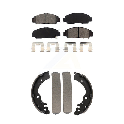Semi-Metallic Brake Pads And Drum Shoes Front Rear Kit For Honda Civic Accord