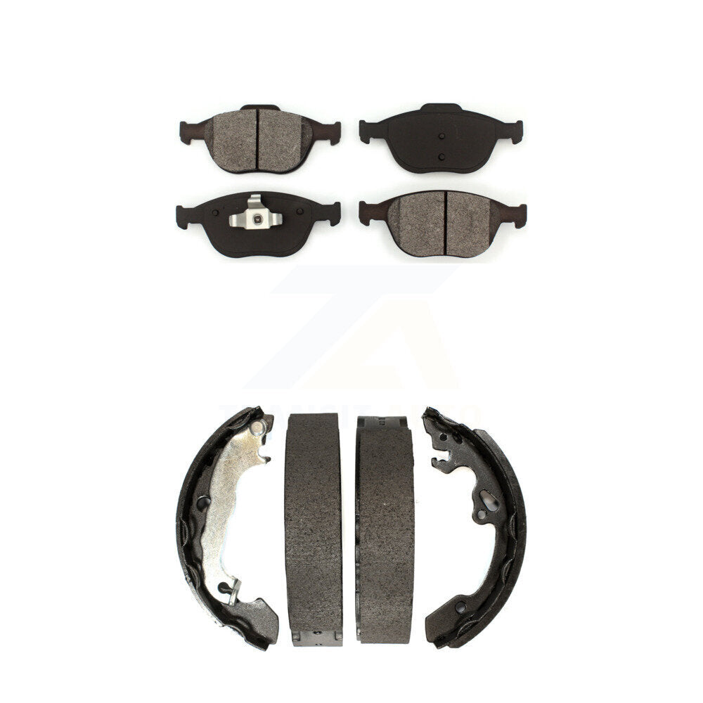 Semi-Metallic Brake Pads And Drum Shoes Front Rear Kit For Ford Focus SVT