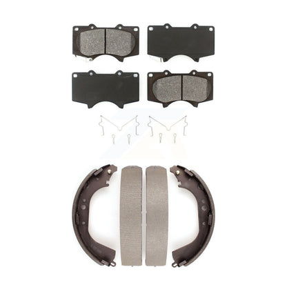 Semi-Metallic Brake Pads And Drum Shoes Front Rear Kit For Toyota Tundra