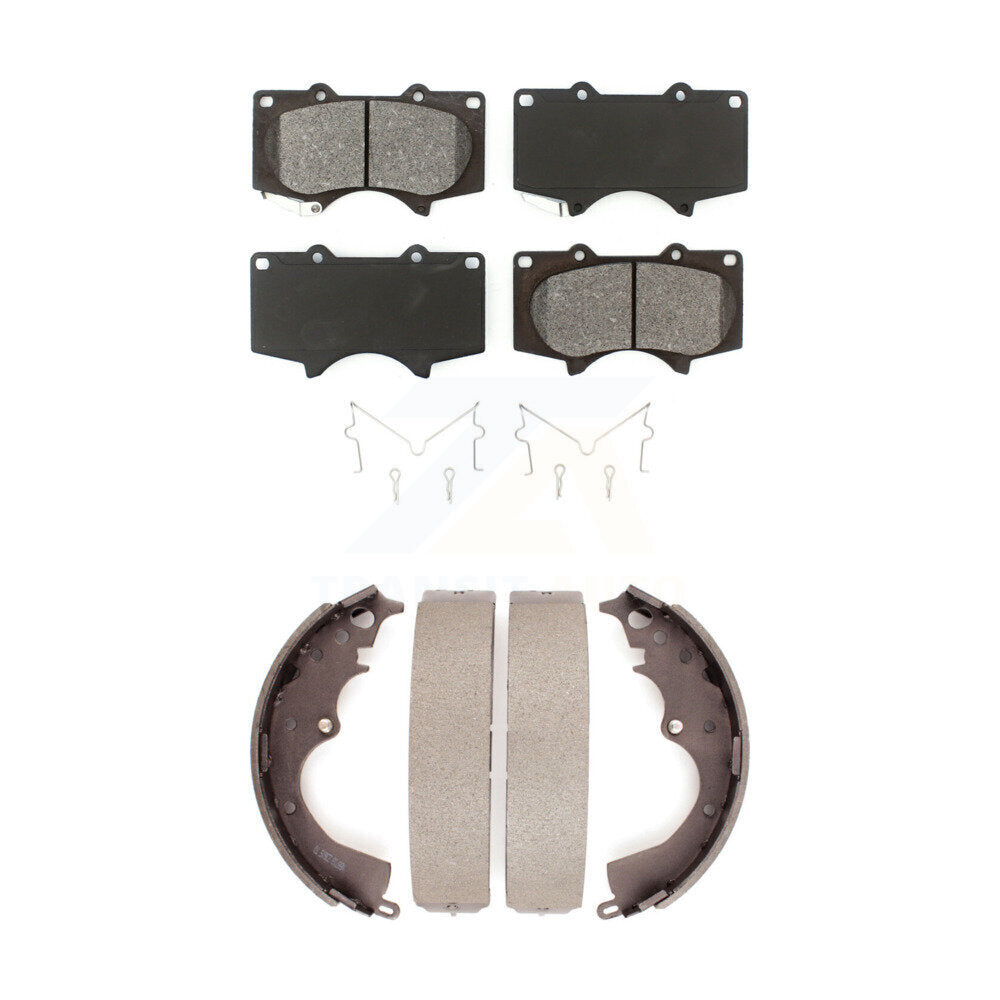 Semi-Metallic Brake Pads And Drum Shoes Front Rear Kit For Toyota Tacoma