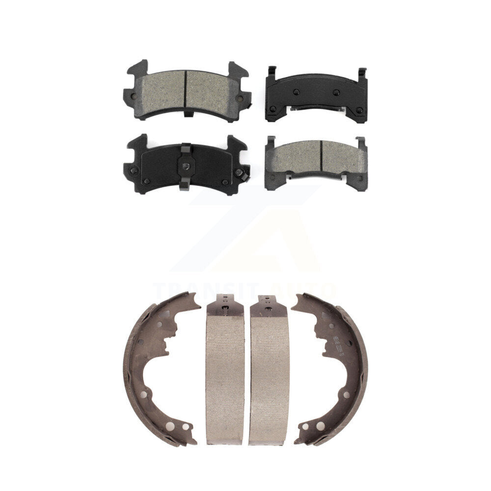 Semi-Metallic Brake Pads & Drum Shoe Front Rear Kit For Chevrolet S10 GMC Sonoma