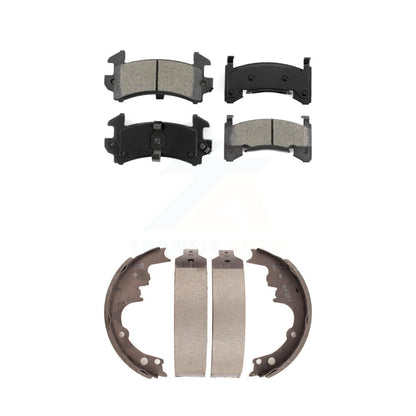 Semi-Metallic Brake Pads & Drum Shoe Front Rear Kit For Chevrolet S10 GMC Sonoma
