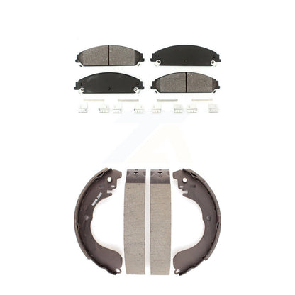 Semi-Metallic Brake Pads Drum Shoes Front Rear Kit For 08-09 Dodge Caliber SRT-4