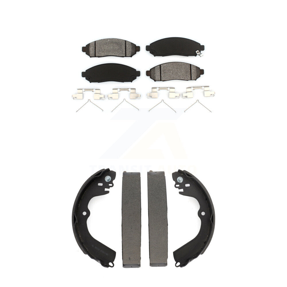 Semi-Metallic Brake Pads And Drum Shoe Front Rear Kit For Nissan NV200 Chevrolet