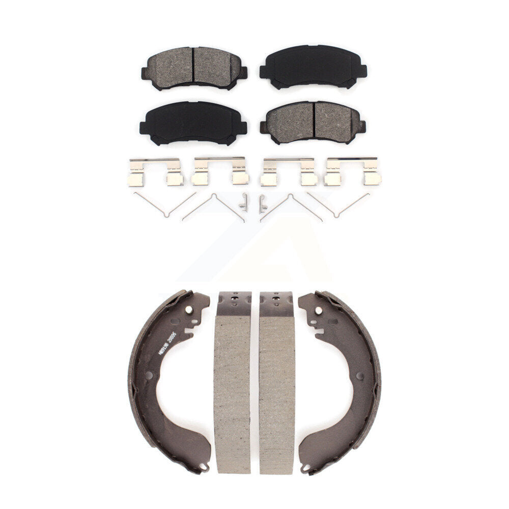 Semi-Metallic Brake Pads Drum Shoes Front Rear Kit For Nissan Sentra SE-R Spec V