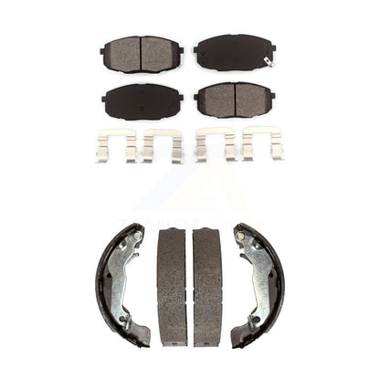 Semi-Metallic Brake Pads And Drum Shoes Front Rear Kit For Hyundai Elantra