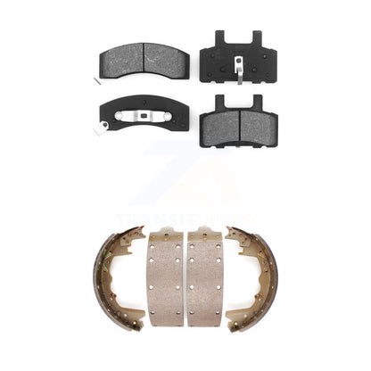 Semi-Metallic Brake Pads And Drum Shoes Front Rear Kit For Dodge Ram 2500