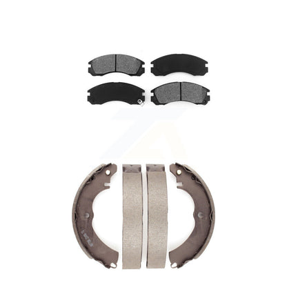 Semi-Metallic Brake Pads And Drum Shoes Front Rear Kit For Mitsubishi Lancer