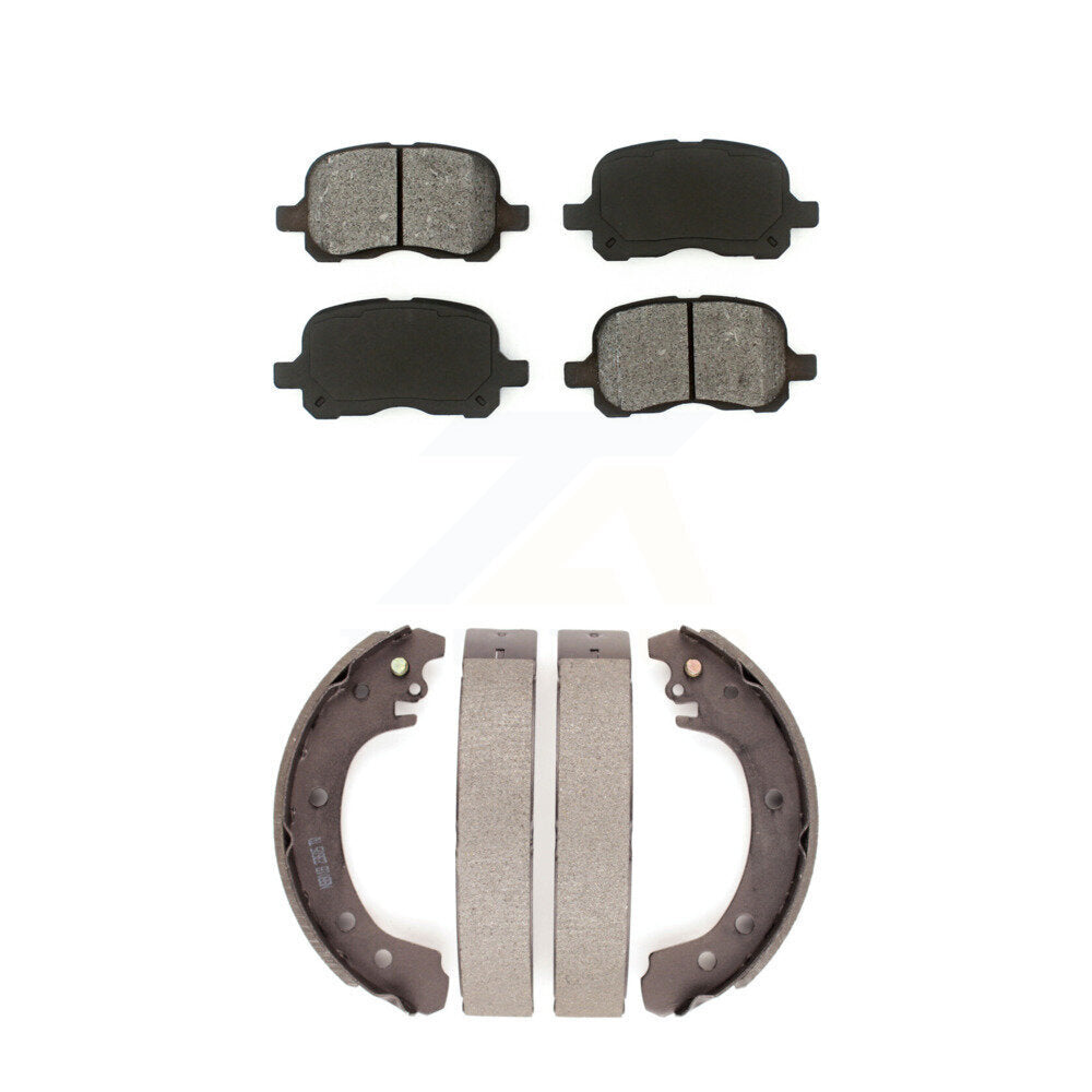 Semi-Metallic Brake Pads Drum Shoes Front Rear Kit For Toyota Corolla From 04 02