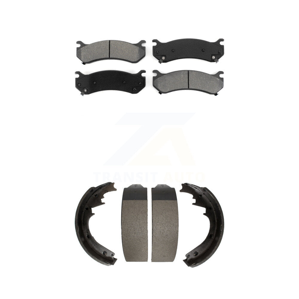 Semi-Metallic Brake Pads Drum Shoe Front Rear Kit For GMC Yukon Disc rear brakes